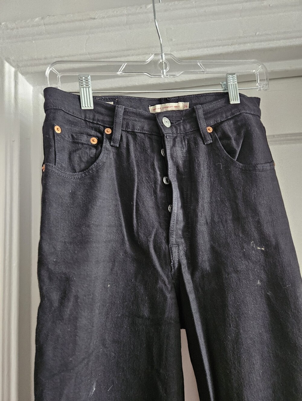 Levi's Ribcage Straight Ankle W26xL29 Black - Picture 7 of 9